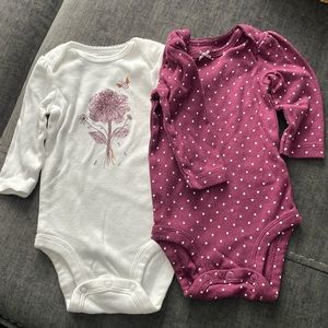 Two long sleeve bodysuits from Carters 3M